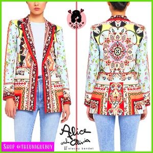 Alice + Olivia Multicolor Patterned Blazer